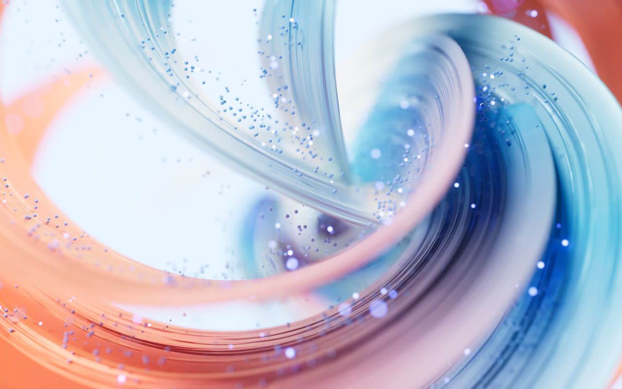 流动的粒子与曲线3D渲染