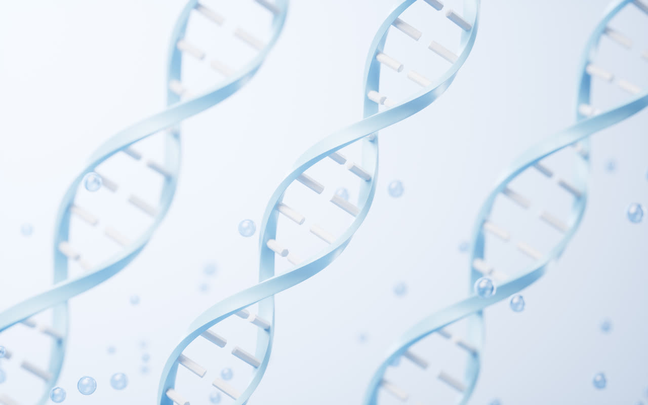 DNA与生物科技概念3D渲染