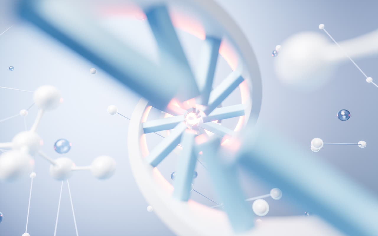 DNA与生物科技概念3D渲染