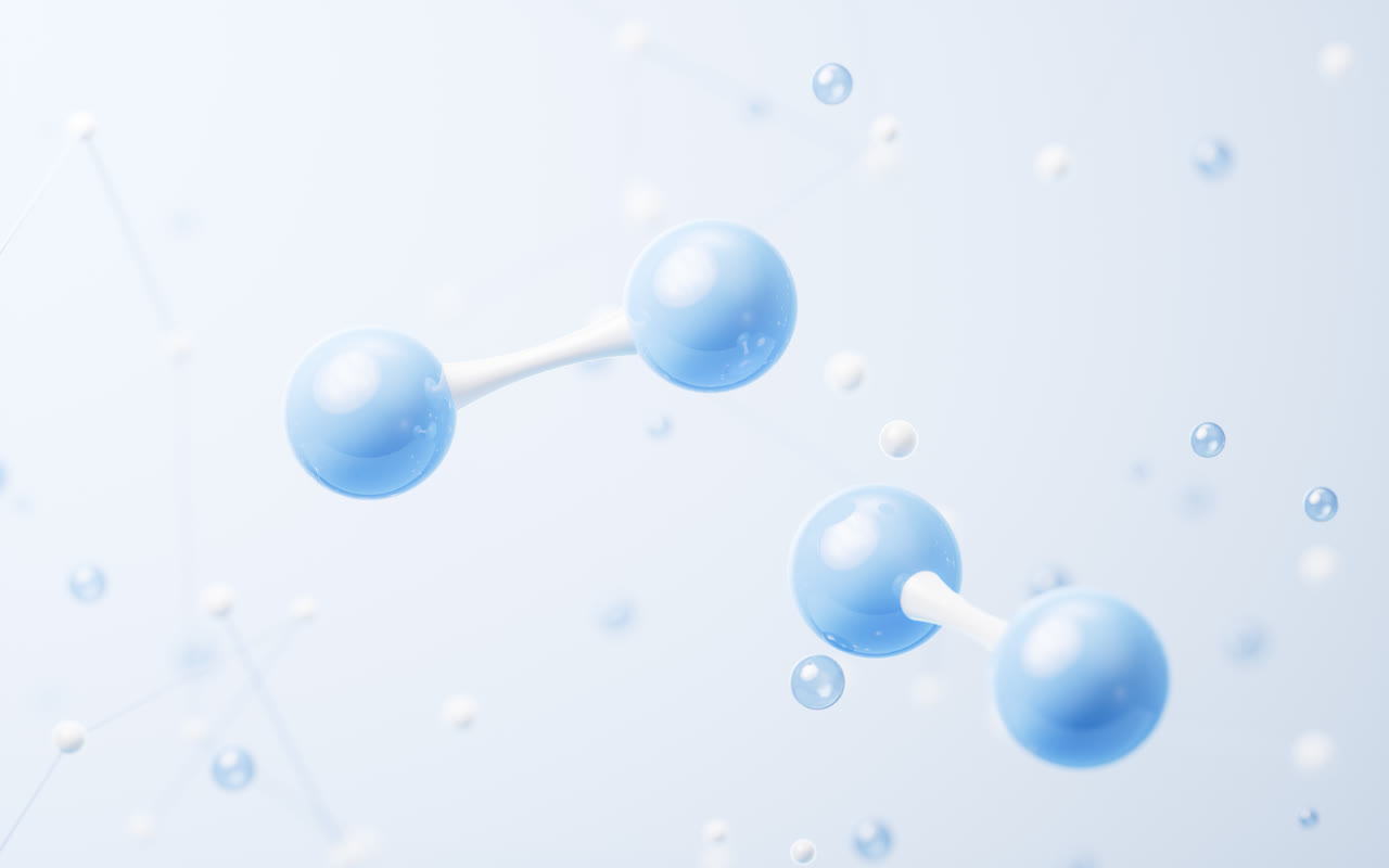 医疗科技分子与生物科技概念3D渲染