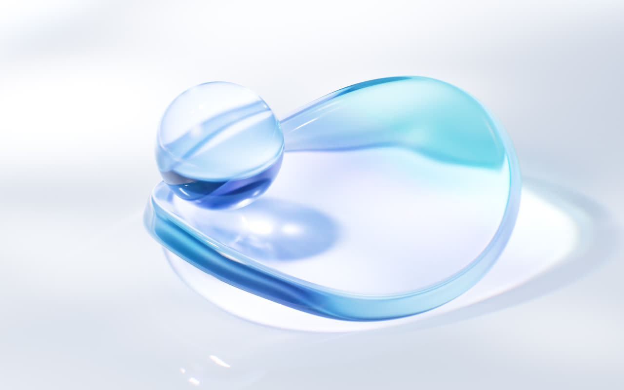 透明玻璃宝石与光影3D渲染