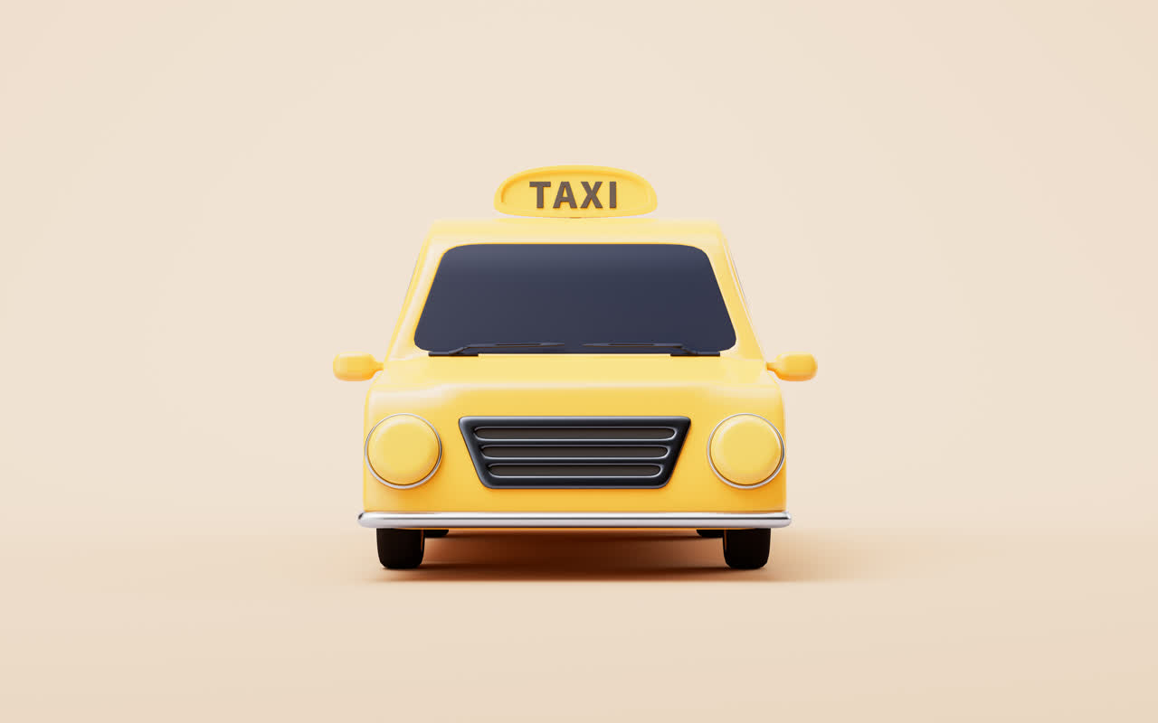 卡通风格出租车3D渲染