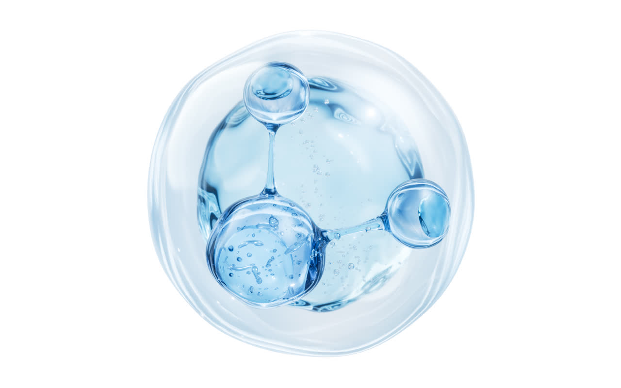 透明水珠与分子3D渲染