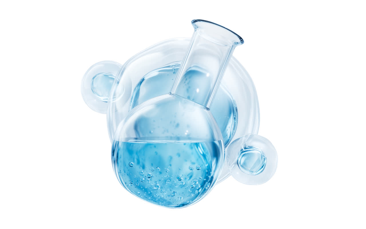 生物科技化学仪器烧瓶3D渲染