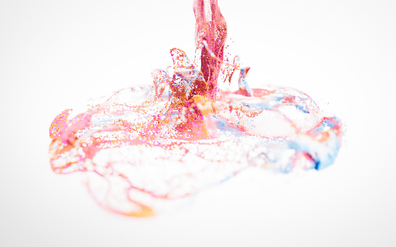 流动溶解的粒子3D渲染