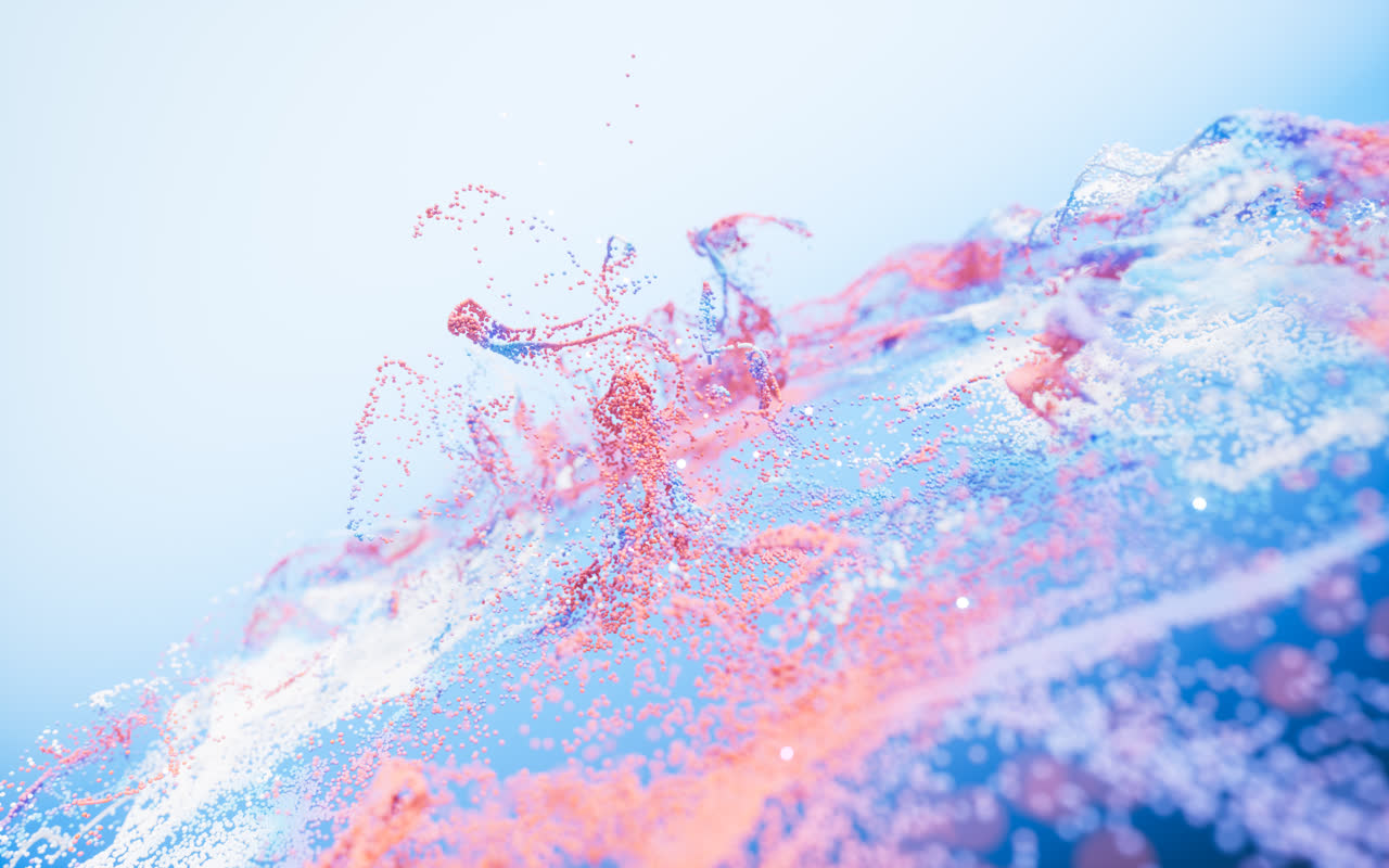 流动溶解的粒子3D渲染