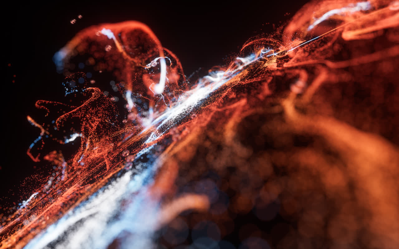 流动溶解的粒子3D渲染