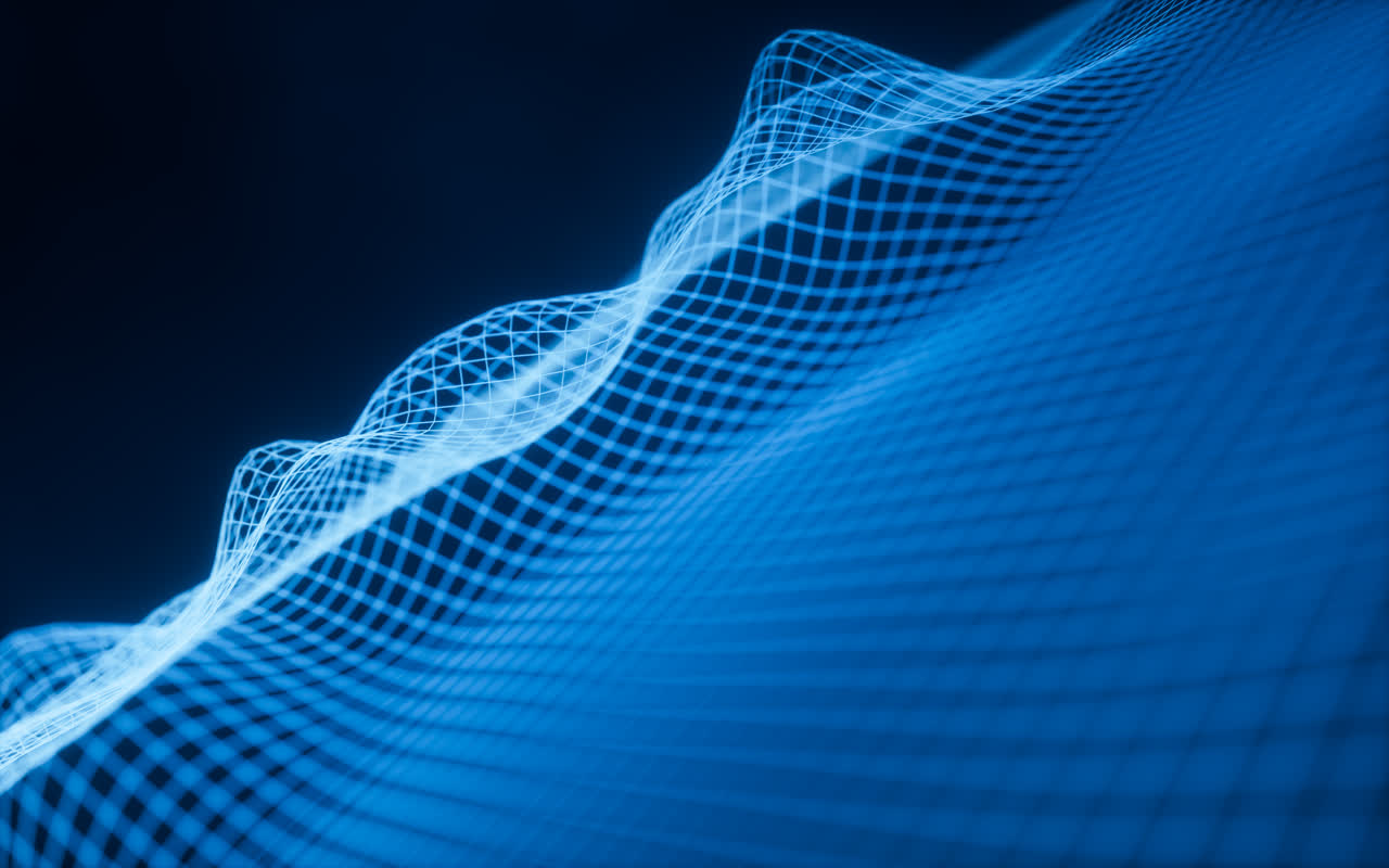 蓝色数字虚拟地形3D渲染