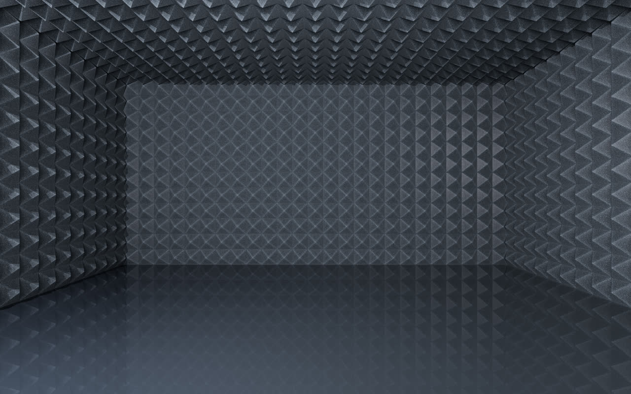 吸音棉材料空房间3D渲染