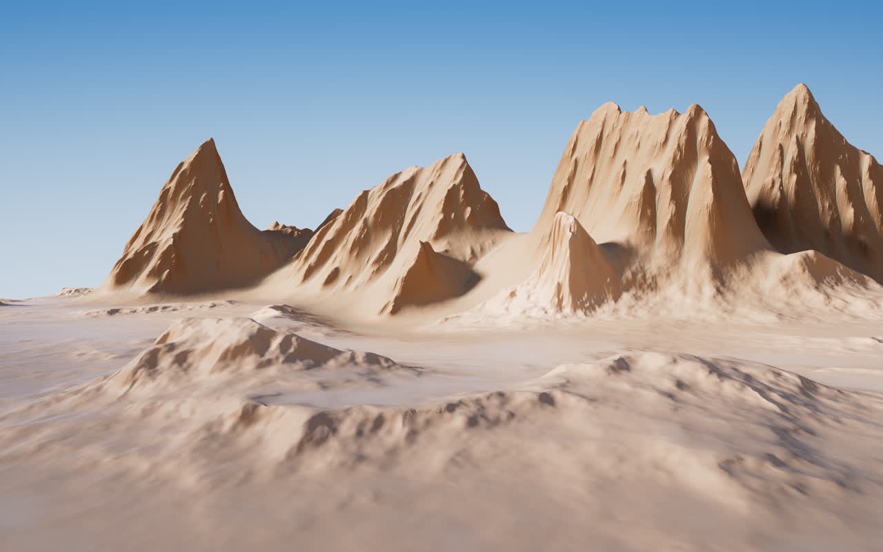 户外山脉地形背景3D渲染