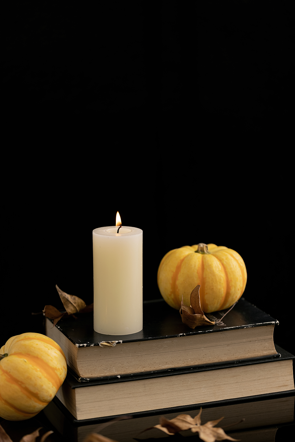 温暖烛光感恩节素材南瓜感恩节图片秋天创意