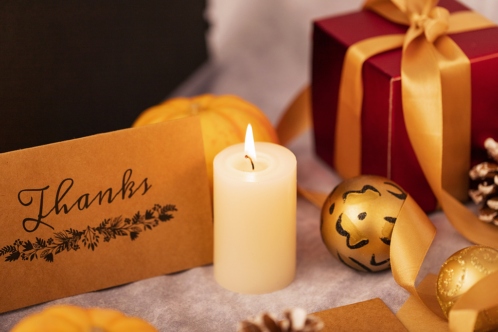 烛光感恩卡感恩节图片南瓜感恩节图片