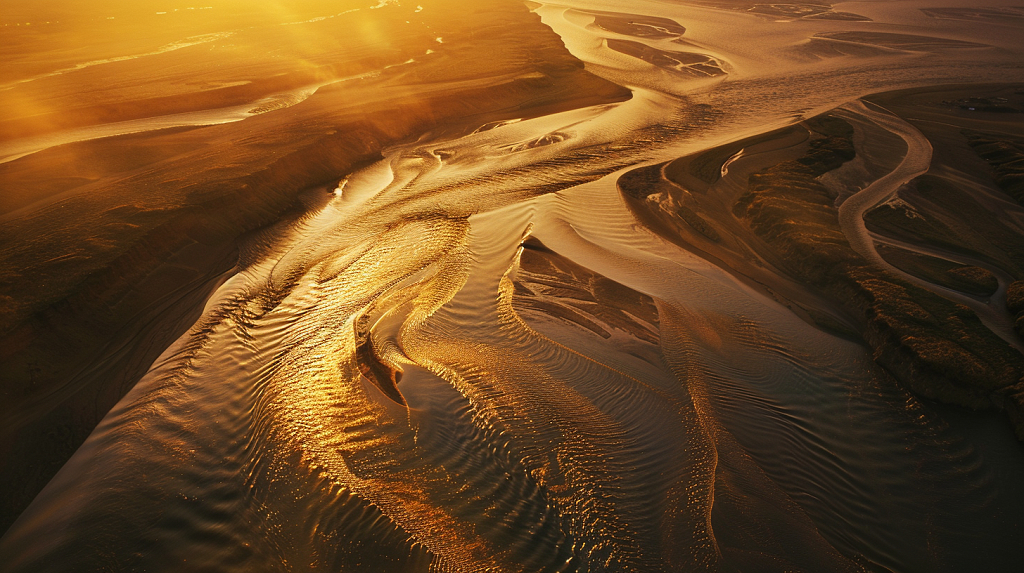 中国黄河母亲河夕阳下的黄河旅游风景