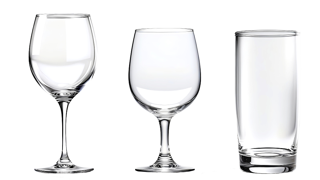 各种杯子图片红酒杯洋酒杯白开水空玻璃透明杯子白底背景图片