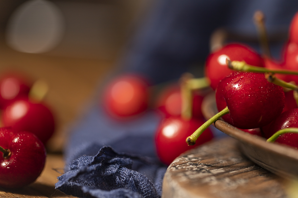 成熟红樱桃夏天水果背景樱桃图片车厘子图片