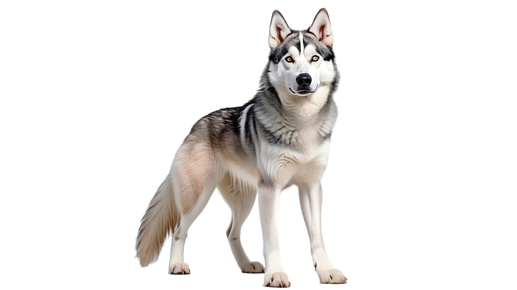 哈士奇犬二哈狗宠物狗全身照白底图