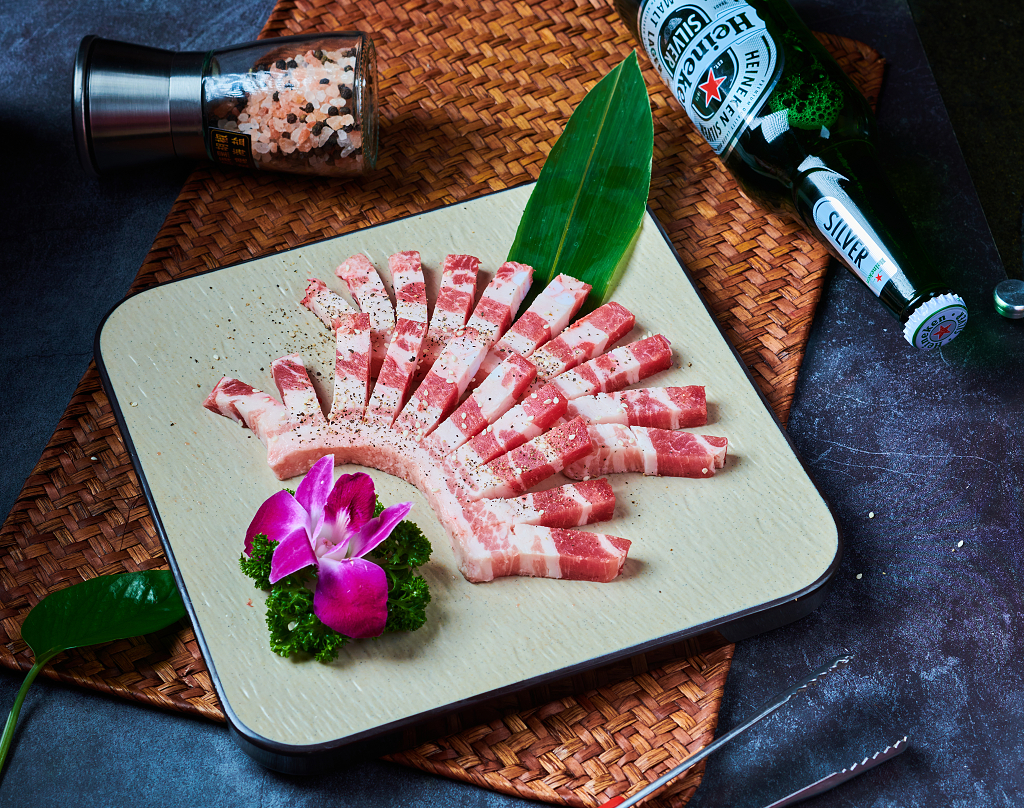 黑猪五花美食摄影