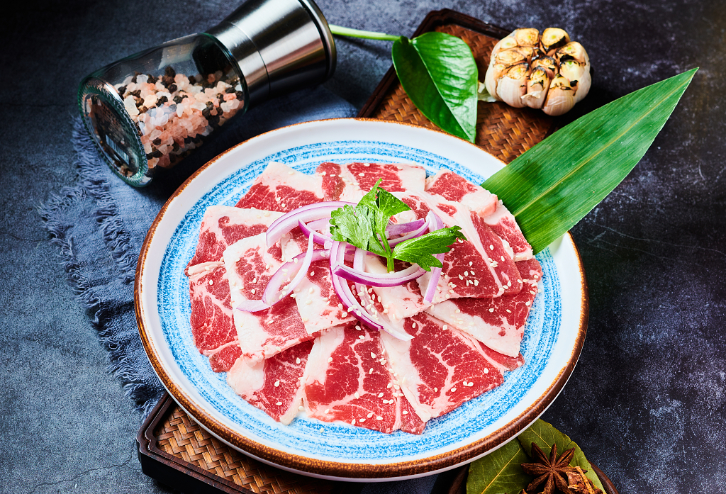 美食摄影鲜拌黑牛肉