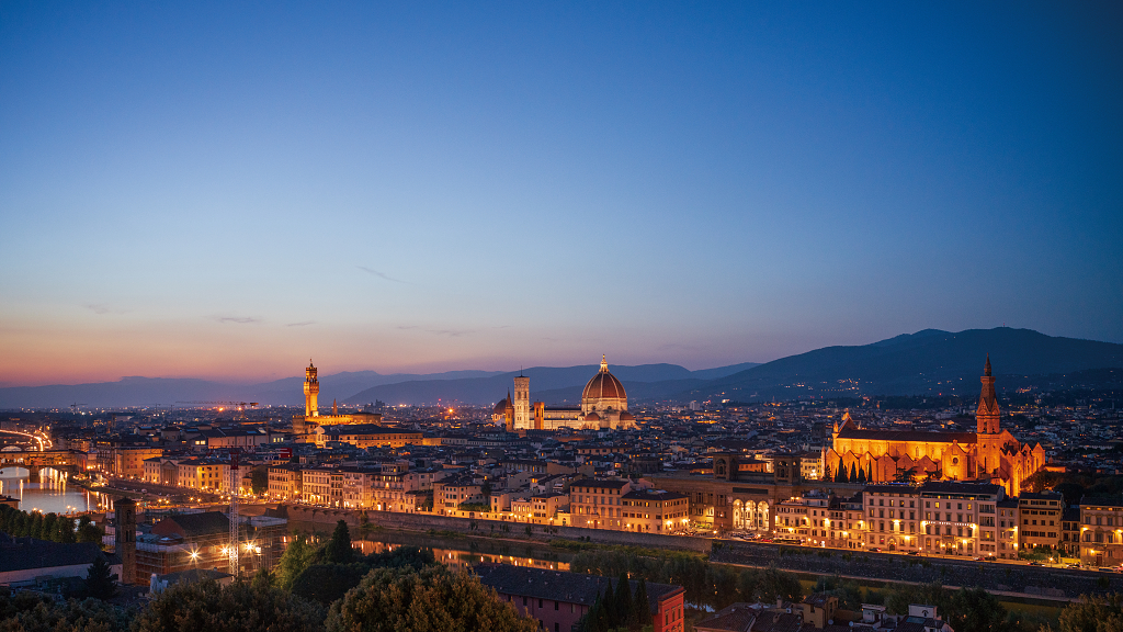 浪漫的文艺复兴城市景观佛罗伦萨
