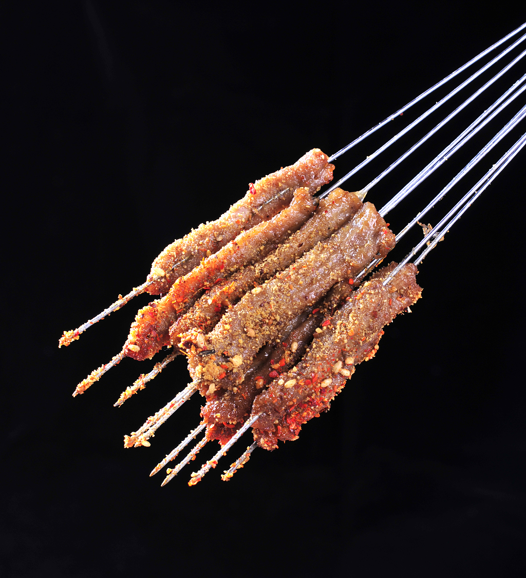 美食背景炸串烧烤