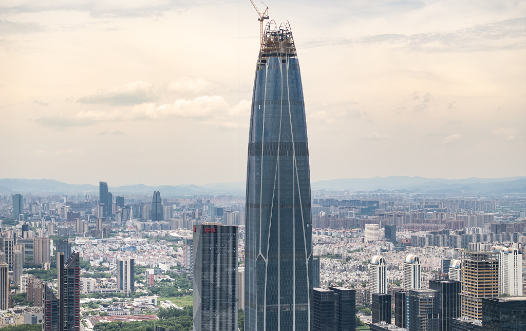 宁波城市地标傍晚夕阳