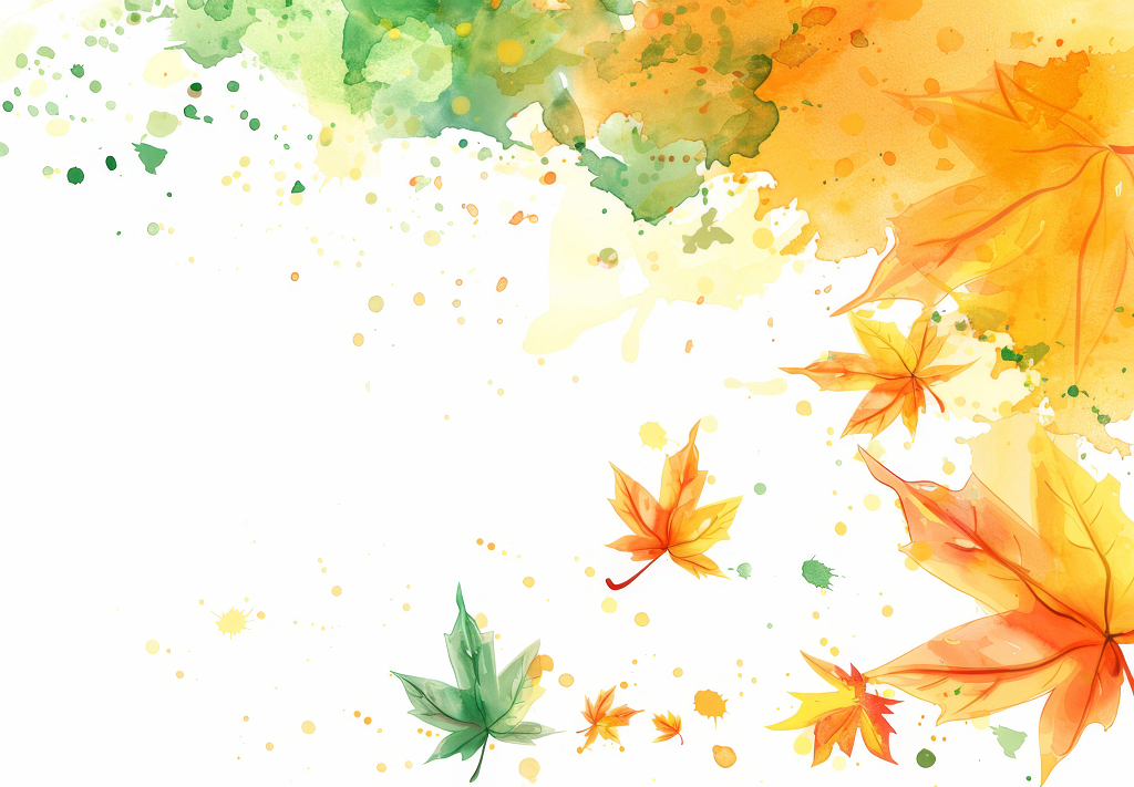 秋天水彩风格枫叶背景