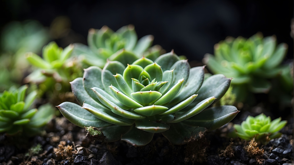 绿色多肉植物微距特写壁纸