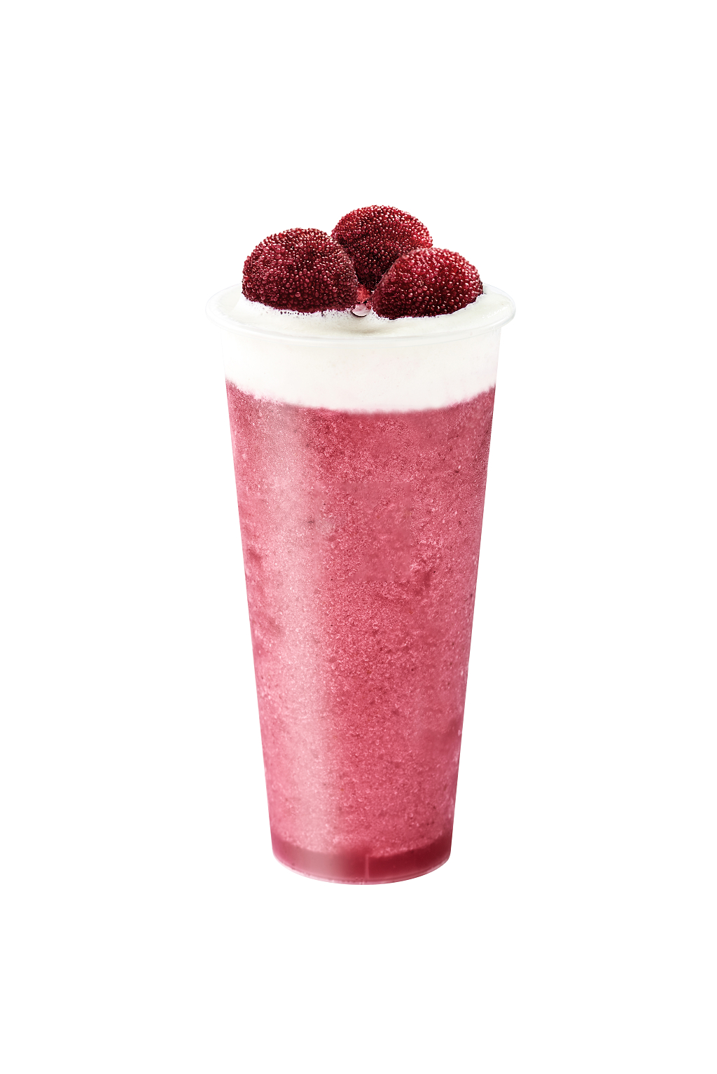 奶茶平视多肉杨梅茶饮白底图