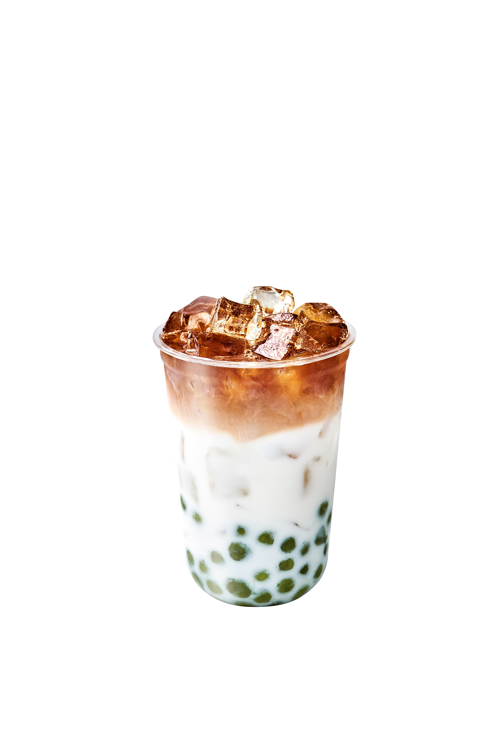 奶茶平视青团生椰拿铁茶饮白底图