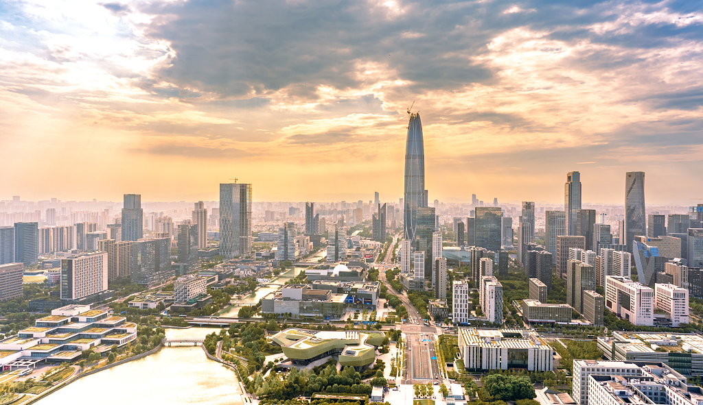 宁波城市发展东部新城建筑风光