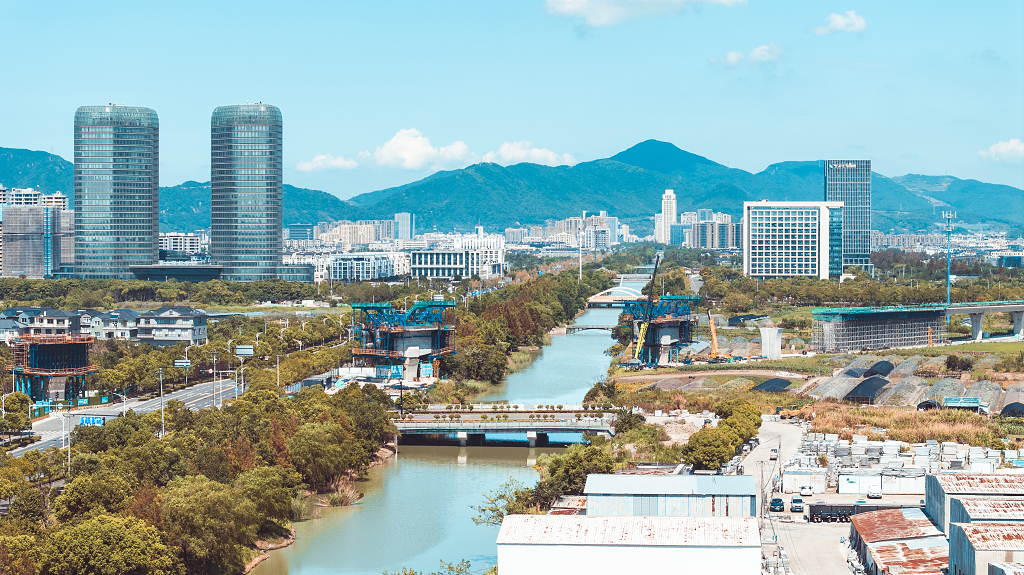 宁波象山城区县城航拍风光