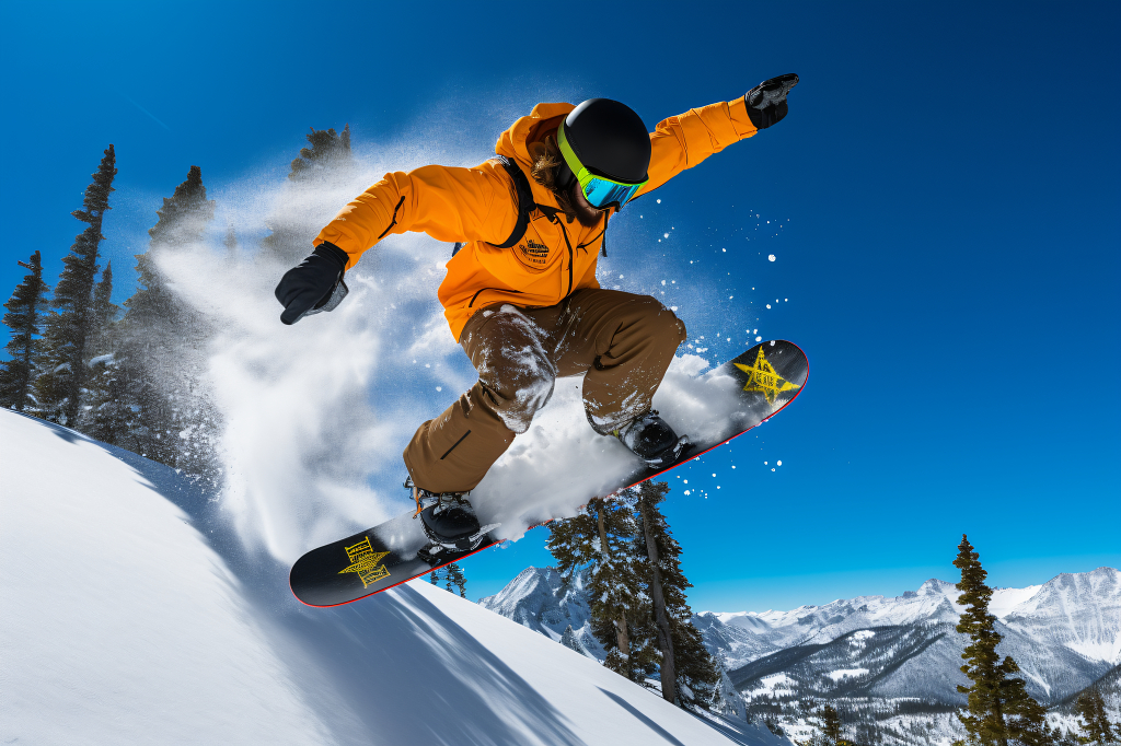 冬天滑雪场滑雪的人极限运动