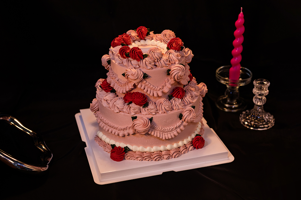 法式拉花生日蛋糕