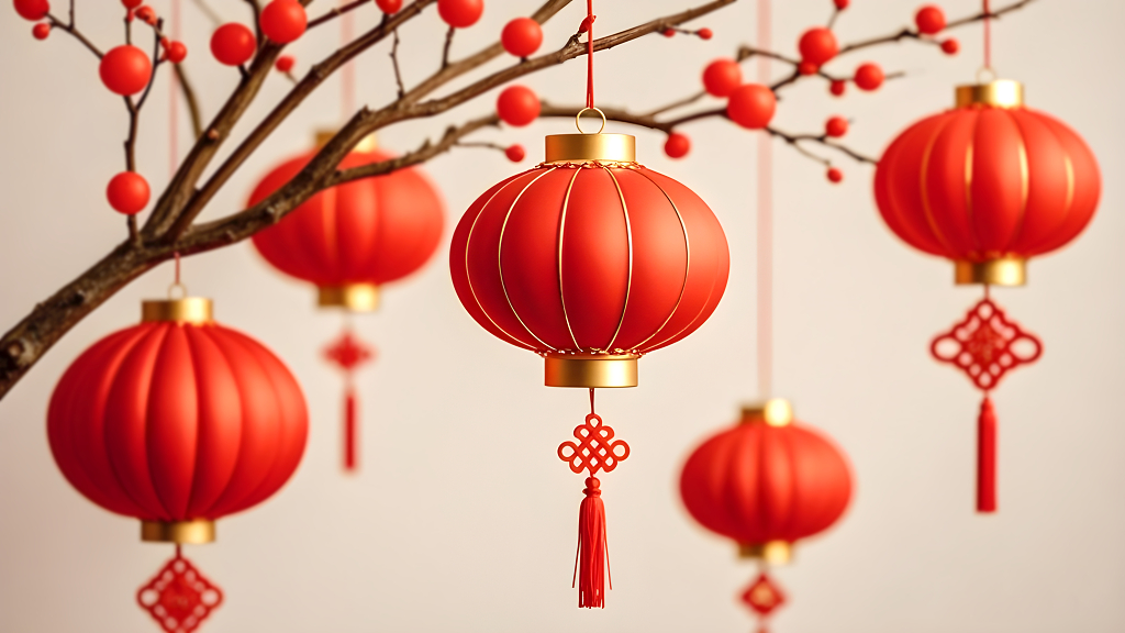 中国结红灯笼春节新年蛇年新春过年喜庆图片