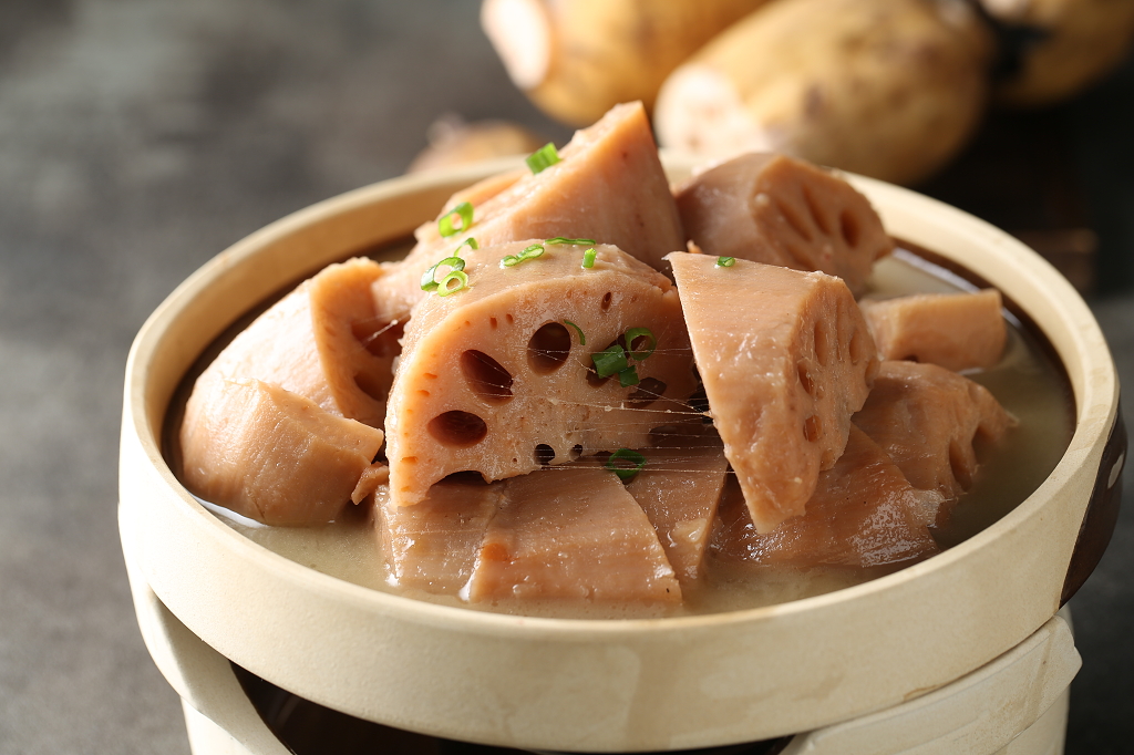 家常菜中餐厅饭店菜单美食宣传单广告实拍图粉糯的金汤莲藕