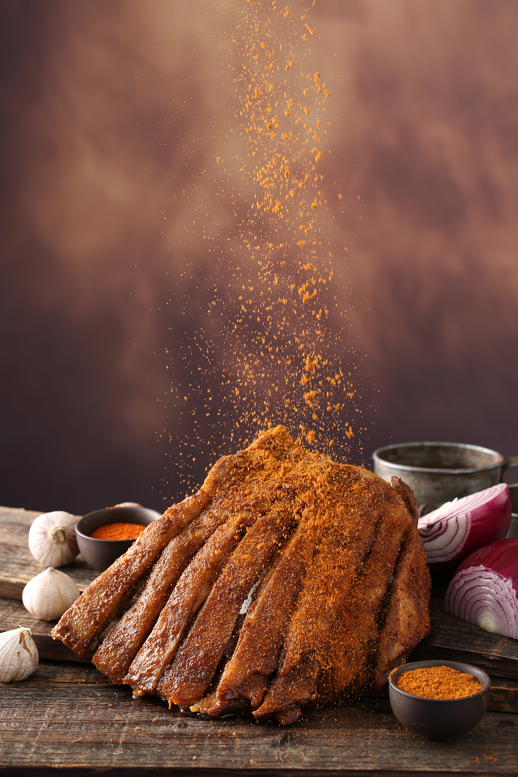 家常菜中餐厅饭店菜单美食宣传单广告实拍图中华美食一扇烤羊排