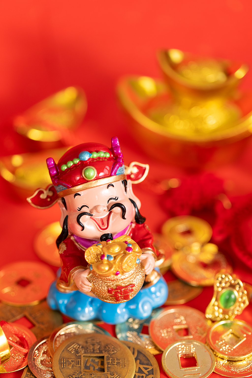 2025年蛇年新年新春春节过节过年传统节日新年元素物件财神爷创意新年恭喜发财