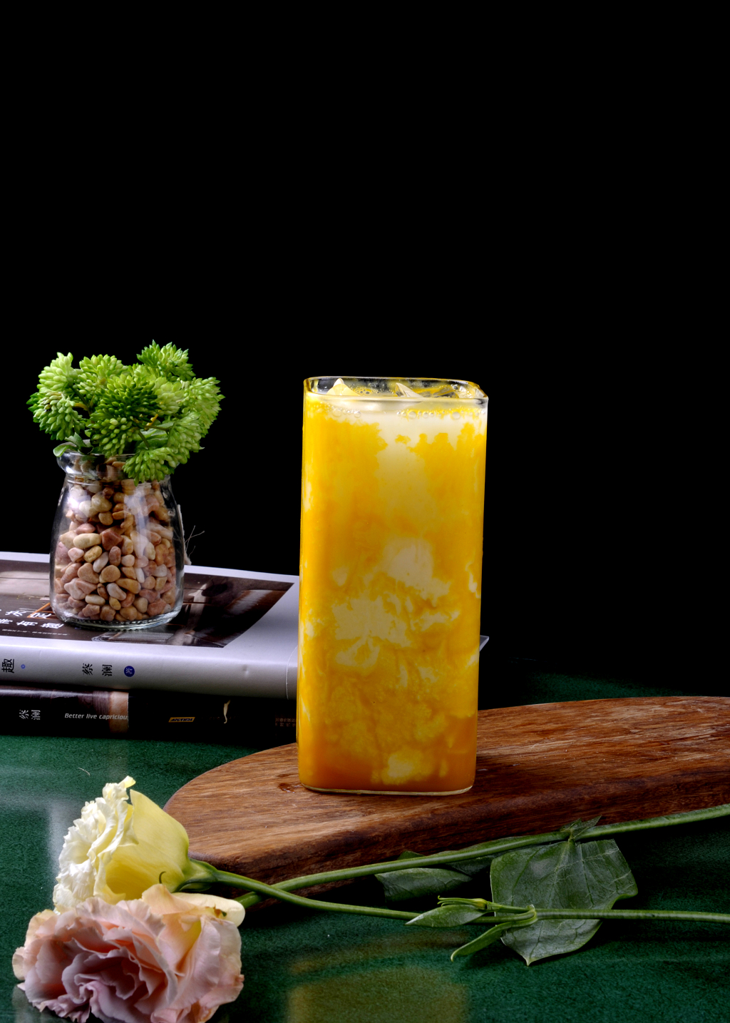 芒果冰饮品摄影饮料饮品果汁水果茶