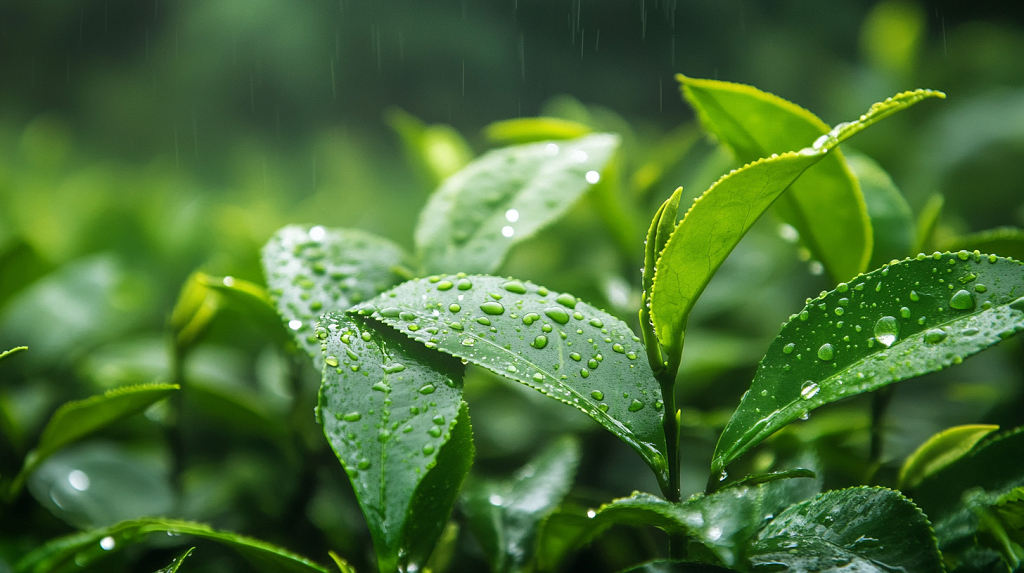 春天清明节二十四节气电脑桌面壁纸清明节雨天绿叶AI