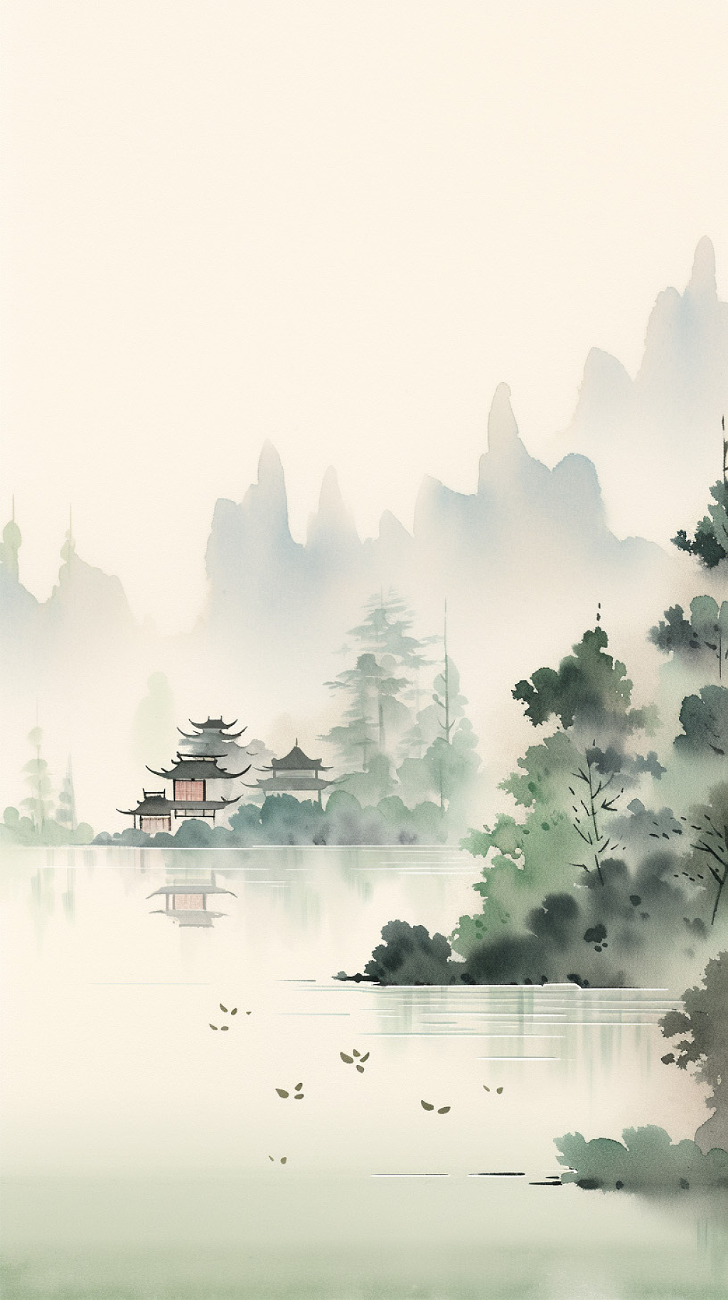 春天清明节二十四节气电脑桌面壁纸清明节中国风插画AI