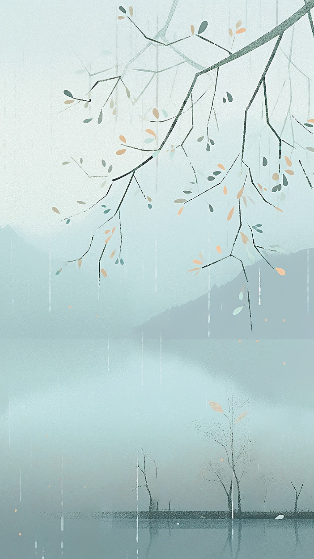 春天清明节二十四节气电脑桌面壁纸清明节中国风插画背景图AI