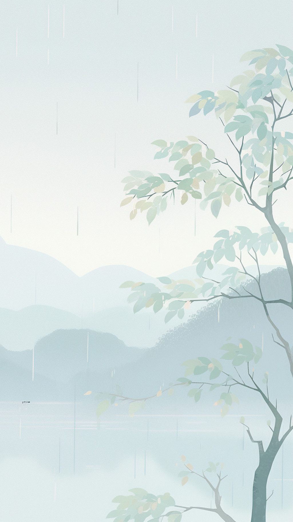 春天清明节二十四节气电脑桌面壁纸清明节中国风插画背景图AI