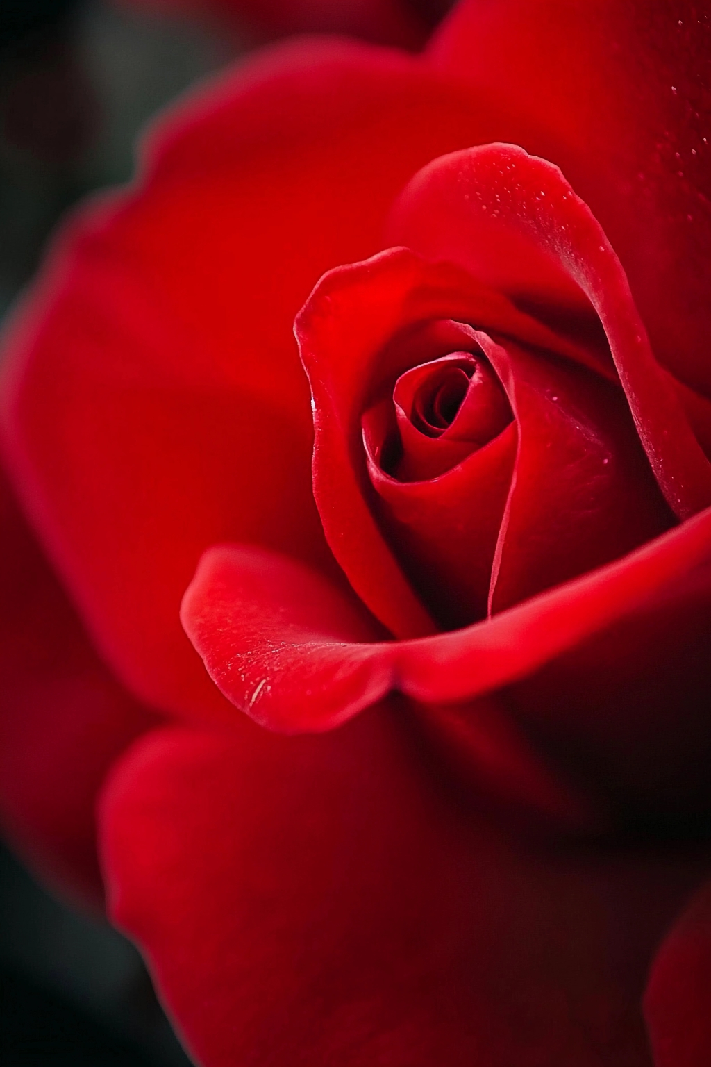 近距离拍摄的娇艳红玫瑰体现浓郁的爱情气息AI