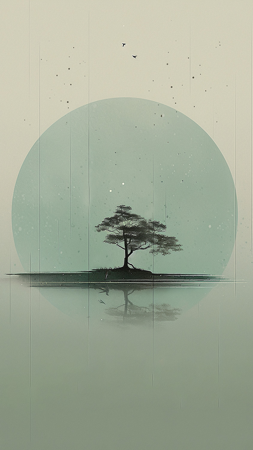 中国风清明节雨景插画AI