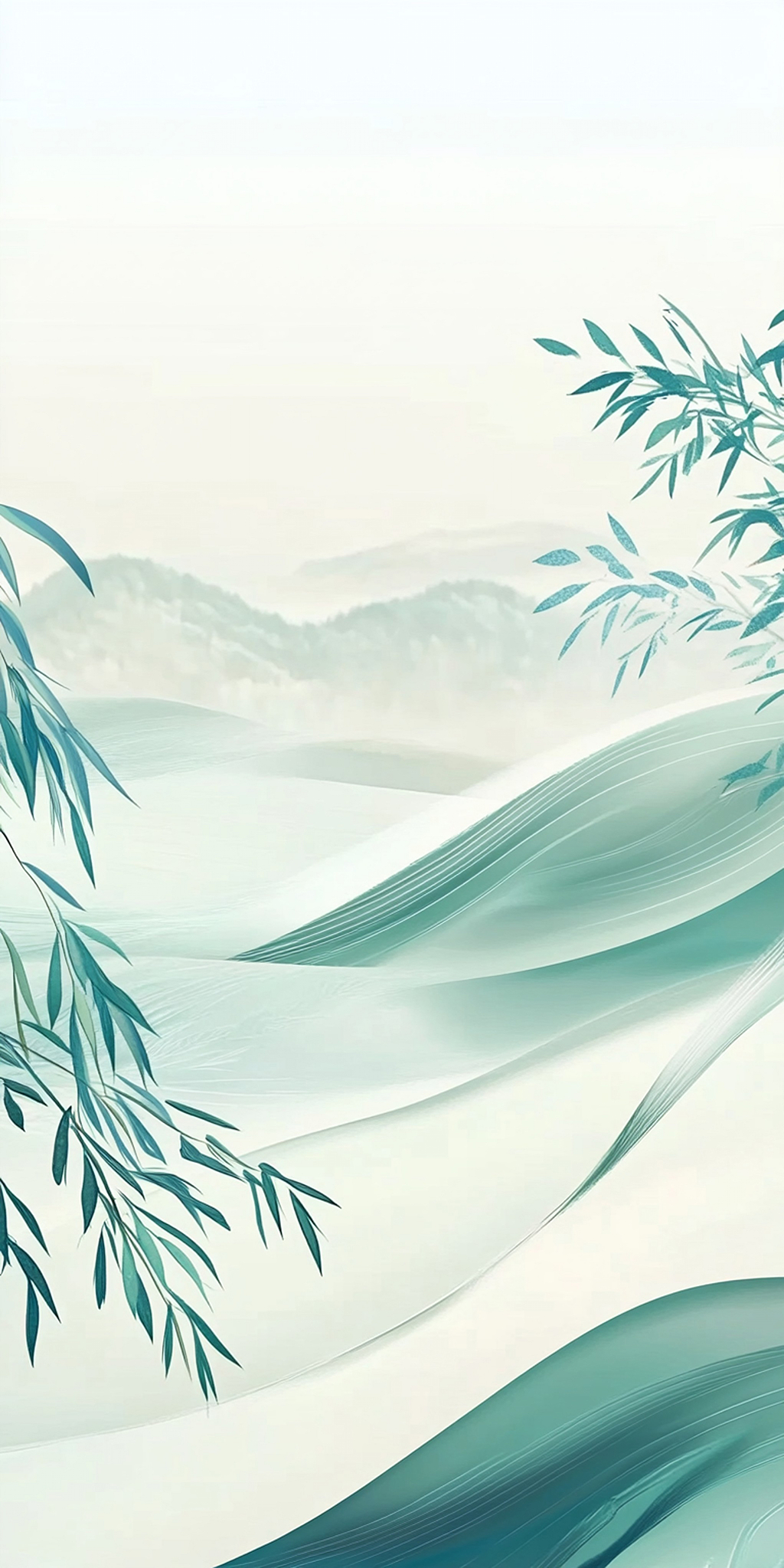 清明节寻梦山水青绿色泽中的诗意天地AI