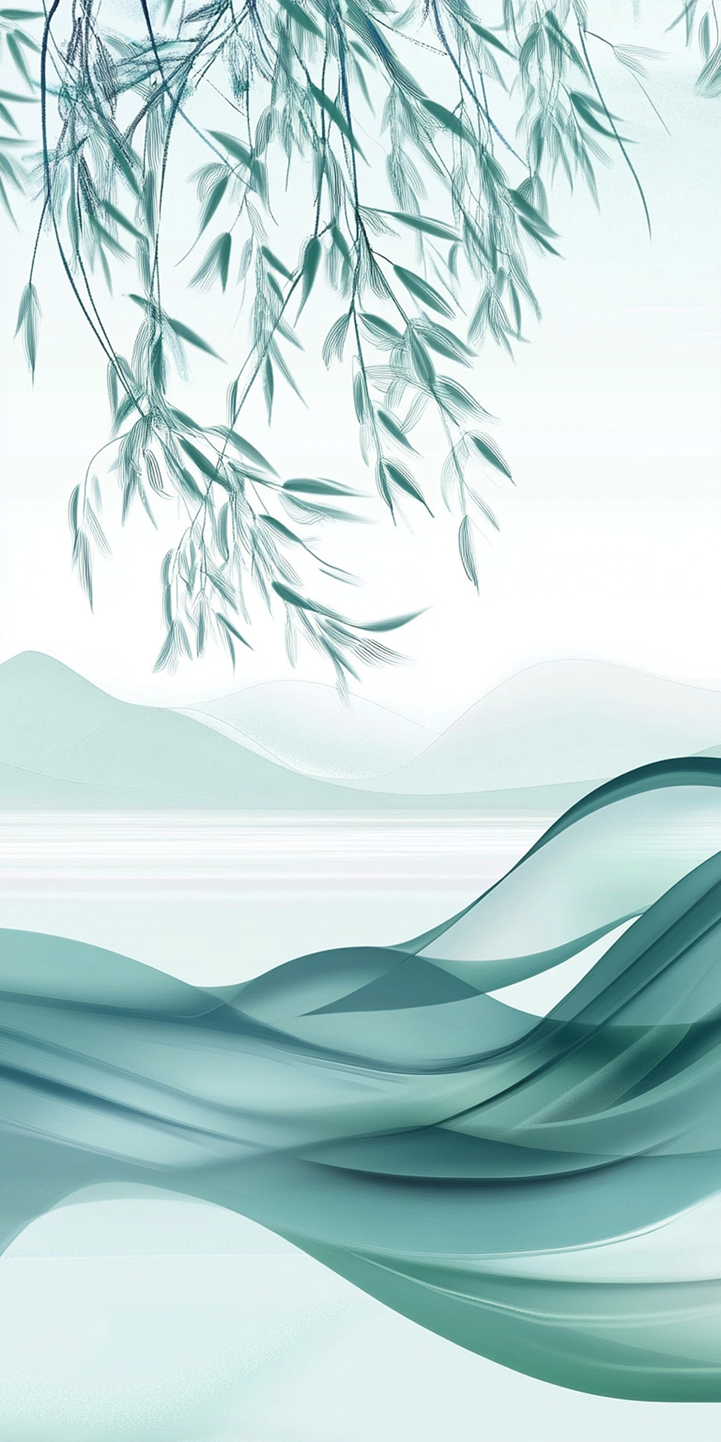 清明节山水墨韵灵动的自然乐章AI