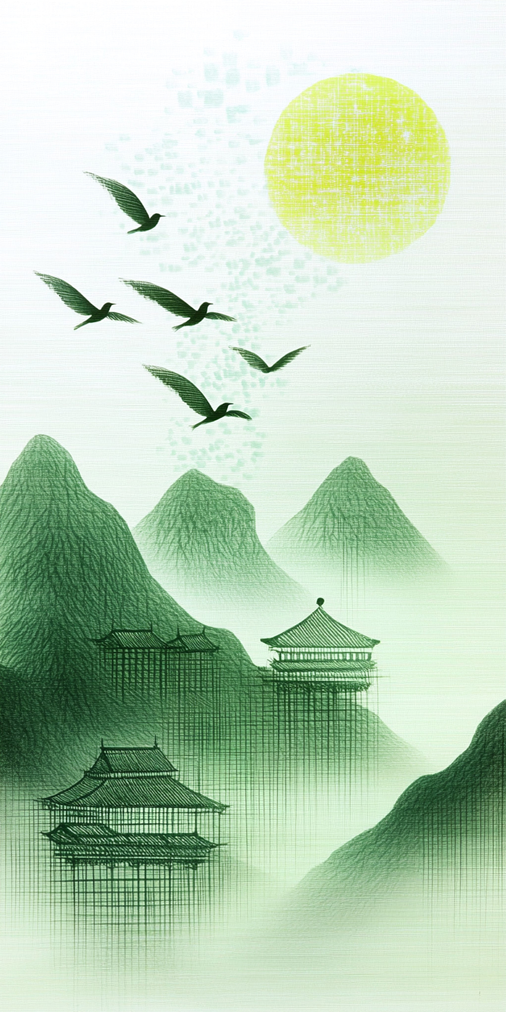 清明节曼妙山川诗意之境AI