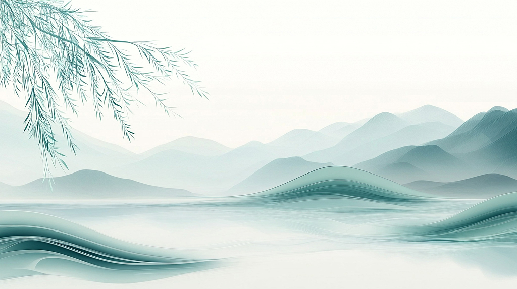 清明节缥缈山间之景AI