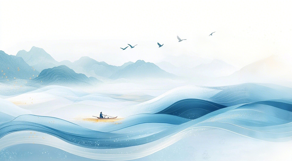 清明节诗意朦胧群山AI