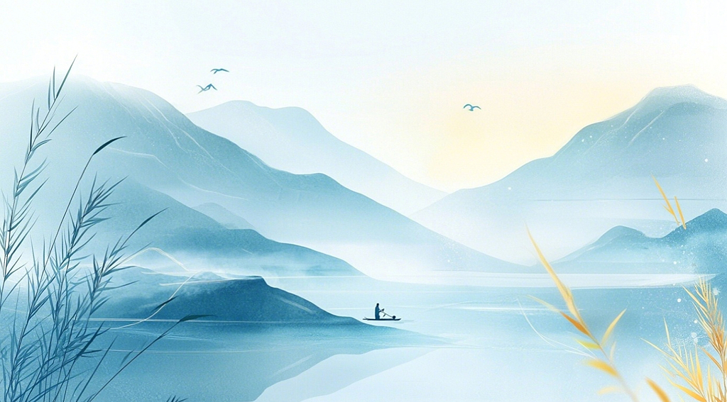 清明节梦幻起伏山川AI